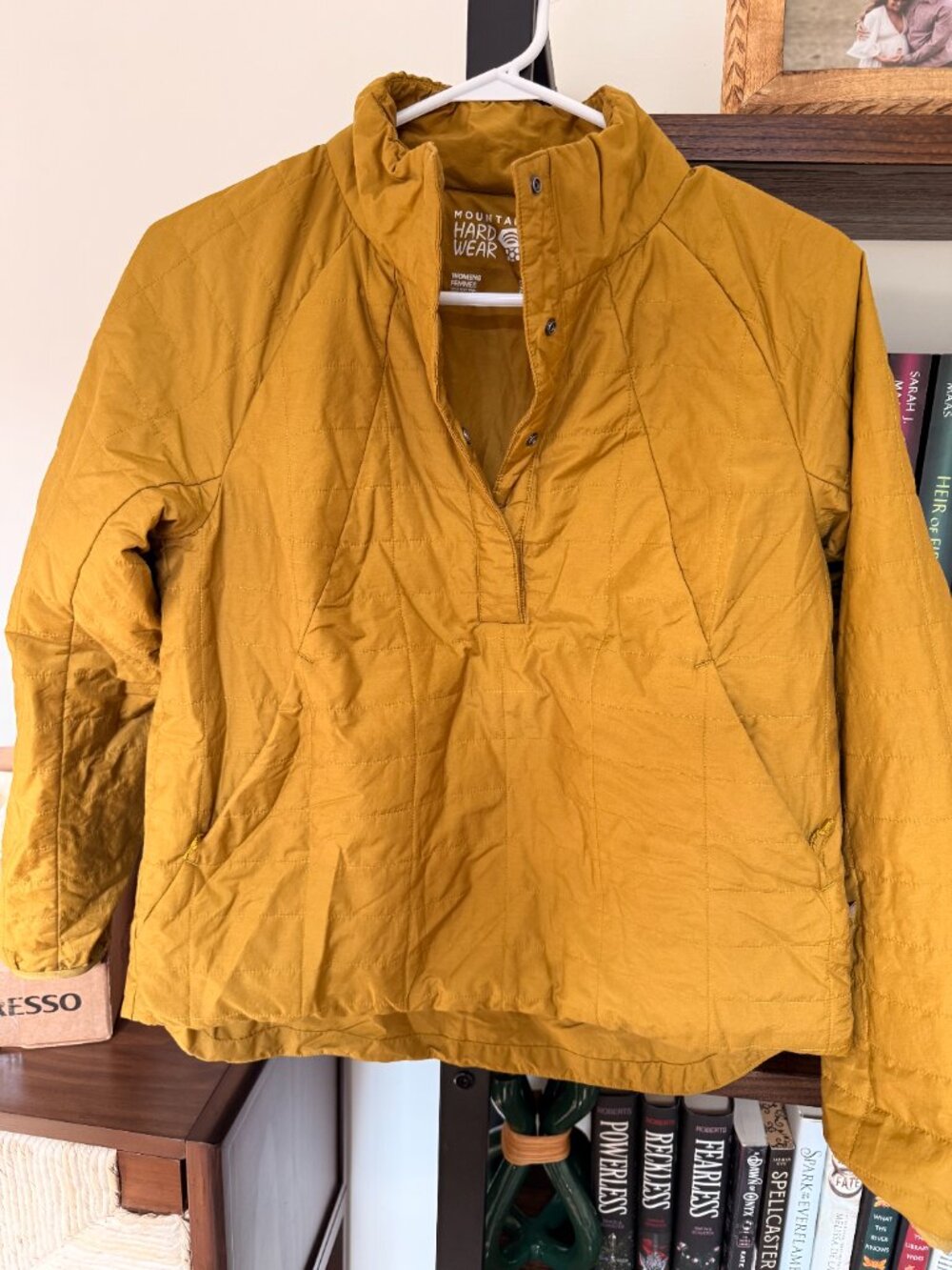Mountain Hardwear Quilted Pullover Jacket Mustard Yellow Size Small
